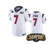 Men Houston Texans #7  C J Stroud White 2023 F U S E With 1 Star C Patch And AFC South Champions Patch Vapor Untouchable Limited Stitched Football Jersey