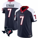 Men Houston Texans #7 C J Stroud White Navy 2023 F U S E Vapor Untouchable Limited Stitched Football Jersey