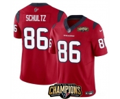 Men Houston Texans #86 Dalton Schultz Red 2023 F U S E AFC South Champions Patch Vapor Untouchable Limited Stitched Football Jersey