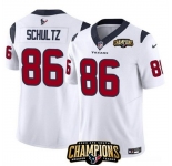 Men Houston Texans #86 Dalton Schultz White 2023 F U S E AFC South Champions Patch Vapor Untouchable Limited Stitched Football Jersey