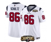 Men Houston Texans #86 Dalton Schultz White 2023 F U S E AFC South Champions Patch Vapor Untouchable Limited Stitched Football Jersey