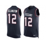 Men Nike Houston Texans #12 Bruce Ellington Limited Navy Blue Player Name & Number Tank Top NFL Jersey