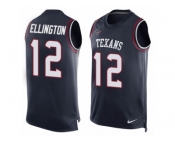 Men Nike Houston Texans #12 Bruce Ellington Limited Navy Blue Player Name & Number Tank Top NFL Jersey