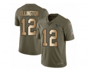 Men Nike Houston Texans #12 Bruce Ellington Limited Olive Gold 2017 Salute to Service NFL Jersey