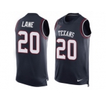 Men Nike Houston Texans #20 Jeremy Lane Limited Navy Blue Player Name & Number Tank Top NFL Jersey