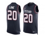 Men Nike Houston Texans #20 Jeremy Lane Limited Navy Blue Player Name & Number Tank Top NFL Jersey