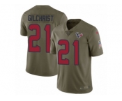 Men Nike Houston Texans #21 Marcus Gilchrist Limited Olive 2017 Salute to Service NFL Jersey