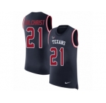 Men Nike Houston Texans #21 Marcus Gilchrist Navy Blue Rush Player Name & Number Tank Top NFL Jersey