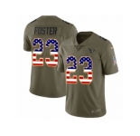 Men Nike Houston Texans #23 Arian Foster Limited Olive USA Flag 2017 Salute to Service NFL Jersey