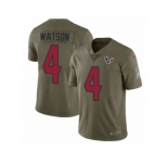 Men Nike Houston Texans #4 Deshaun Watson Limited Olive 2017 Salute to Service NFL Jersey