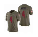 Men Nike Houston Texans #4 Deshaun Watson Olive 2017 Salute to Service Limited Jerseys