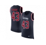 Men Nike Houston Texans #43 Corey Moore Navy Blue Rush Player Name & Number Tank Top NFL Jersey
