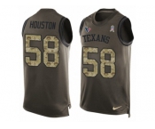 Men Nike Houston Texans #58 Lamarr Houston Limited Green Salute to Service Tank Top NFL Jersey