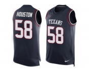 Men Nike Houston Texans #58 Lamarr Houston Limited Navy Blue Player Name & Number Tank Top NFL Jersey