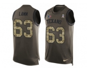 Men Nike Houston Texans #63 Kendall Lamm Limited Green Salute to Service Tank Top NFL Jersey
