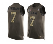 Men Nike Houston Texans #7 Kaimi Fairbairn Limited Green Salute to Service Tank Top NFL Jersey