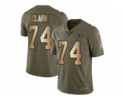 Men Nike Houston Texans #74 Chris Clark Limited Olive Gold 2017 Salute to Service NFL Jersey