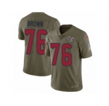 Men Nike Houston Texans #76 Duane Brown Limited Olive 2017 Salute to Service NFL Jersey