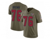 Men Nike Houston Texans #76 Duane Brown Limited Olive 2017 Salute to Service NFL Jersey
