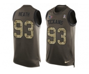 Men Nike Houston Texans #93 Joel Heath Limited Green Salute to Service Tank Top NFL Jersey
