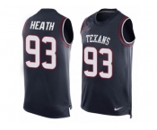 Men Nike Houston Texans #93 Joel Heath Limited Navy Blue Player Name & Number Tank Top NFL Jersey