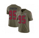 Men Nike Houston Texans #95 Christian Covington Limited Olive 2017 Salute to Service NFL Jersey
