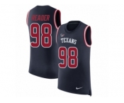 Men Nike Houston Texans #98 D.J. Reader Navy Blue Rush Player Name & Number Tank Top NFL Jersey