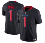 Men's Houston Texans #1 Stefon Diggs Navy 2024 2nd Alternate F.U.S.E Vapor Football Stitched Jersey