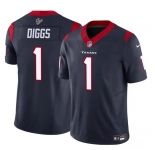 Men's Houston Texans #1 Stefon Diggs Navy 2024 F.U.S.E Vapor Untouchable Limited Football Stitched Jersey