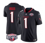Men's Houston Texans #1 Stefon Diggs Navy F.U.S.E. 2024 AFC South Division Champions Vapor Limited Stitched Football Jersey