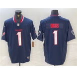 Men's Houston Texans #1 Stefon Diggs Navy F.U.S.E. Vapor Limited Football Stitched Jersey