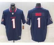 Men's Houston Texans #1 Stefon Diggs Navy F.U.S.E. Vapor Limited Football Stitched Jersey