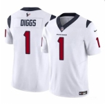 Men's Houston Texans #1 Stefon Diggs White 2024 F.U.S.E Vapor Untouchable Limited Football Stitched Jersey