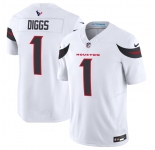 Men's Houston Texans #1 Stefon Diggs White 2024 Vapor F.U.S.E. Limited Football Stitched Jersey