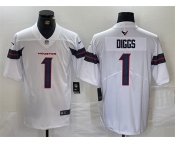 Men's Houston Texans #1 Stefon Diggs White Vapor Untouchable Stitched Football Jersey