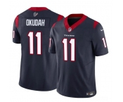 Men's Houston Texans #11 Jeff Okudah Navy 2024 F.U.S.E. Vapor Untouchable Football Stitched Jersey