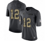 Men's Houston Texans #12 Kenny Stills Limited Black 2016 Salute to Service Football Jersey