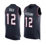 Men's Houston Texans #12 Kenny Stills Limited Navy Blue Player Name & Number Tank Top Football Jersey