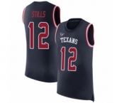 Men's Houston Texans #12 Kenny Stills Navy Blue Rush Player Name & Number Tank Top Football Jersey