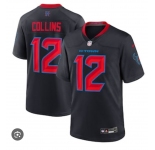 Men's Houston Texans  #12 Nico Collins Navy 2024 2nd Alternate F.U.S.E Vapor Football Stitched Jersey