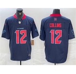 Men's Houston Texans #12 Nico Collins Navy 2nd Alternate F.U.S.E. Vapor Limited Football Stitched Jersey
