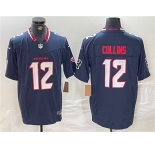 Men's Houston Texans #12 Nico Collins Navy F.U.S.E. Vapor Limited Football Stitched Jersey