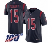 Men's Houston Texans #15 Will Fuller V Limited Navy Blue Rush Vapor Untouchable 100th Season Football Jersey
