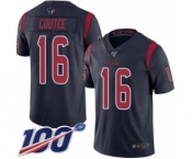 Men's Houston Texans #16 Keke Coutee Limited Navy Blue Rush Vapor Untouchable 100th Season Football Jersey