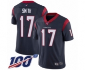 Men's Houston Texans #17 Vyncint Smith Navy Blue Team Color Vapor Untouchable Limited Player 100th Season Football Jersey