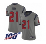 Men's Houston Texans #21 Bradley Roby Limited Gray Inverted Legend 100th Season Football Jersey