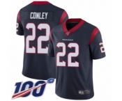 Men's Houston Texans #22 Gareon Conley Navy Blue Team Color Vapor Untouchable Limited Player 100th Season Football Jersey