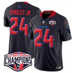 Men's Houston Texans #24 Derek Stingley Jr. Navy 2nd Alternate F.U.S.E. 2024 AFC South Division Champions Vapor Limited Stitched Football Jersey