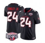 Men's Houston Texans #24 Derek Stingley Jr. Navy F.U.S.E. 2024 AFC South Division Champions Vapor Limited Stitched Football Jersey