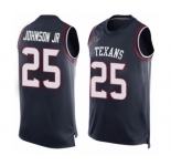 Men's Houston Texans #25 Duke Johnson Jr Limited Navy Blue Player Name & Number Tank Top Football Jersey